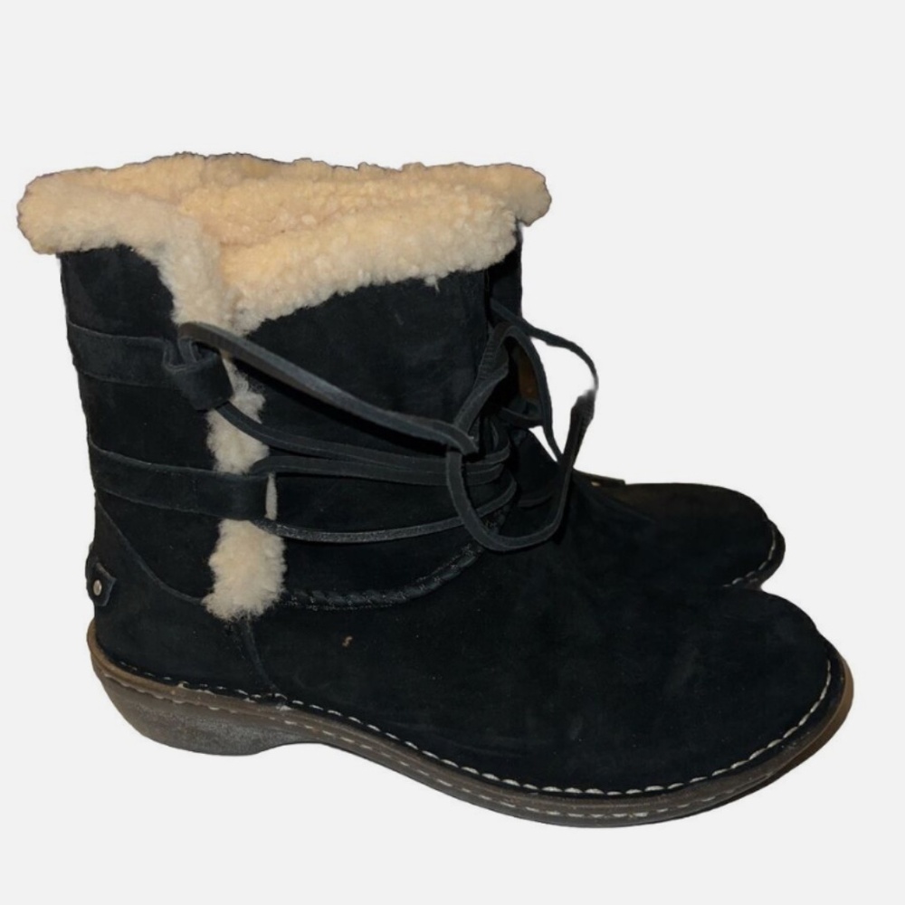 UGG woman  Black Leather Booties